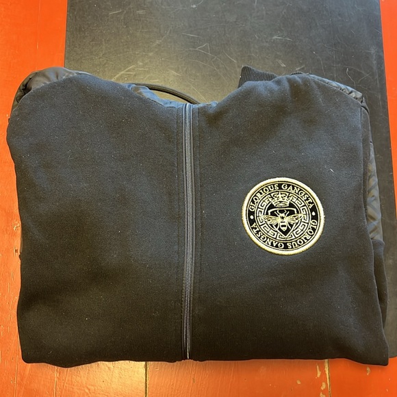 Glorious Gangsta NWT Black Zip Up Black and Gold Hooded Sweater. UK Brand. - Picture 5 of 5